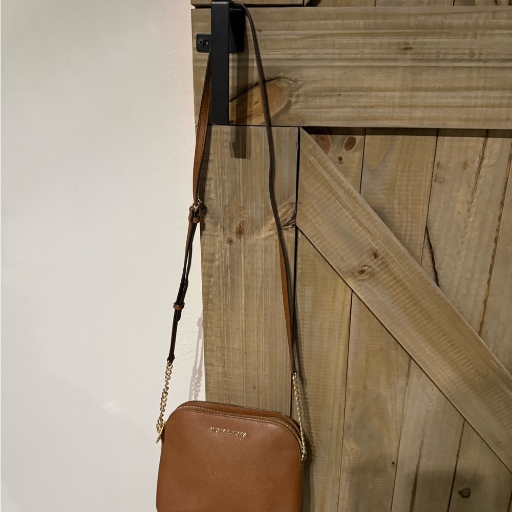 Michael Kors Brown Saffiano Leather Crossbody Bag - Picture 5 of 5